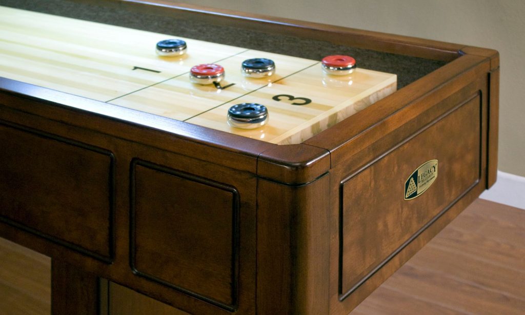Kelowna Pool Tables Game Room - Sterling Shuffleboard Cabinet Close Up